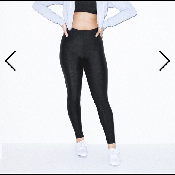 American Apparel Nylon Tricot Leggings Black - Picture 1 of 8